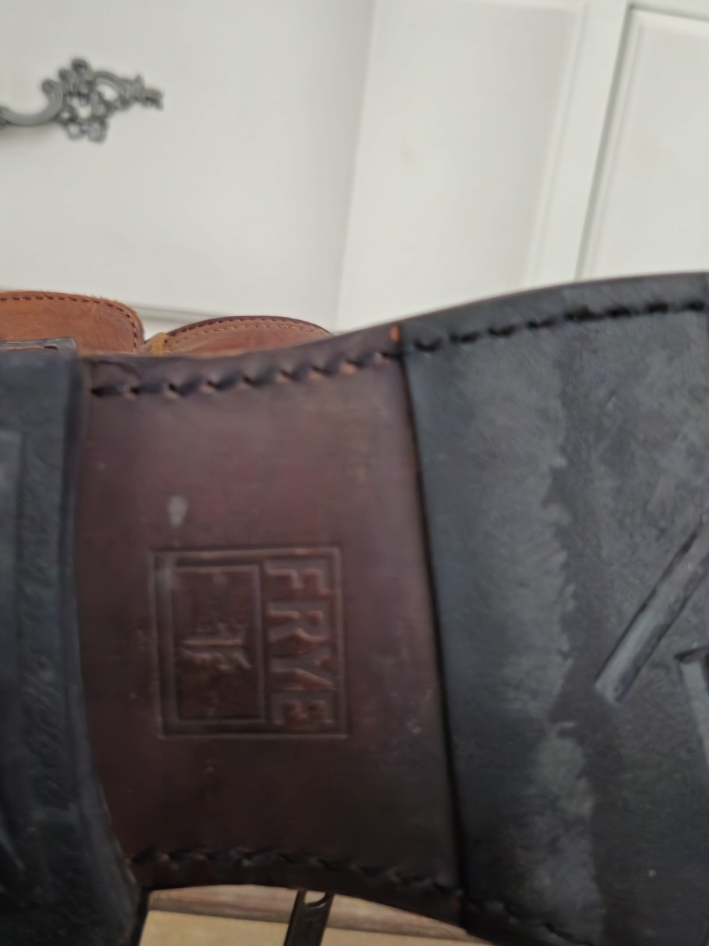 Frye Men's Cognac Leather Buckle Ankle Boots - Picture 7 of 16
